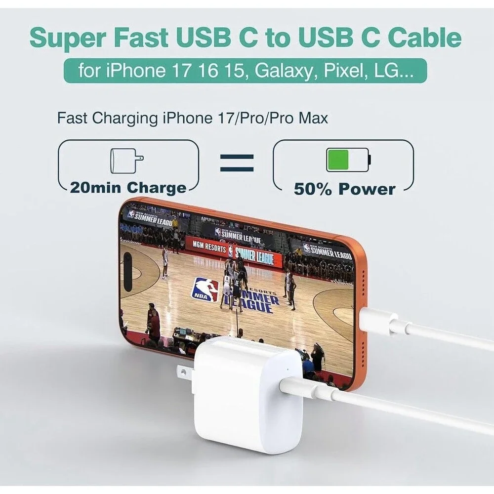 USB-C to USB C Type-C Fast Charging Data SYNC Charger Cable Cord 2A 3FT/40 Inch